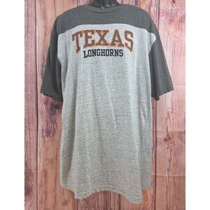 Texas Longhorns Graphic T-Shirt XLT Gray Short Sleeve Colorblock Crewneck
